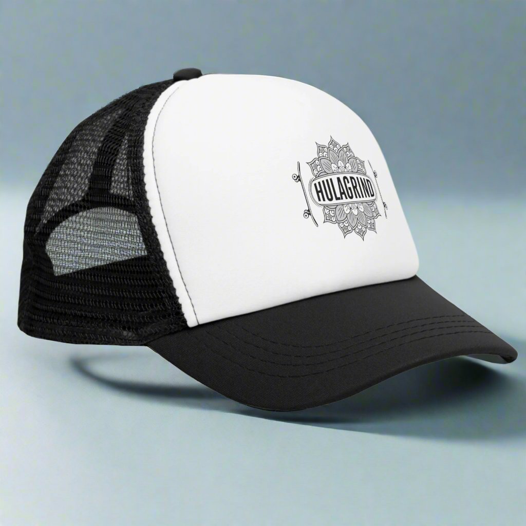 Hulagrind - Silver Mandala Skateboard Trucker Hat