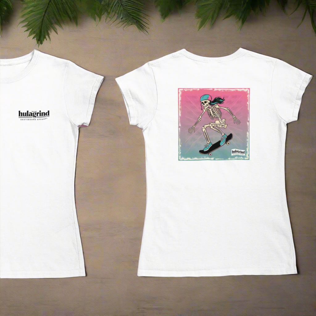 Skeleton Skater Girl Tee