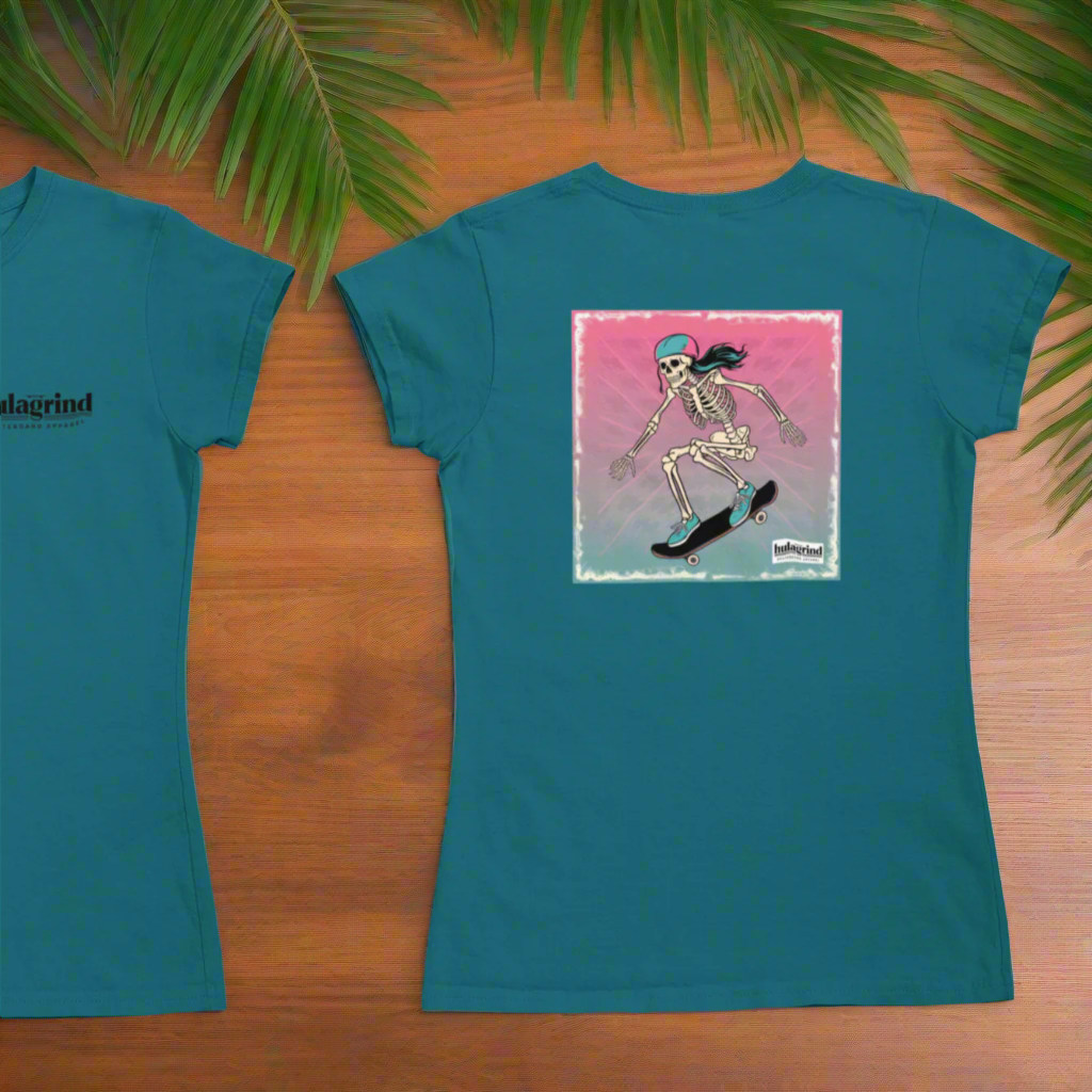 Skeleton Skater Girl Tee