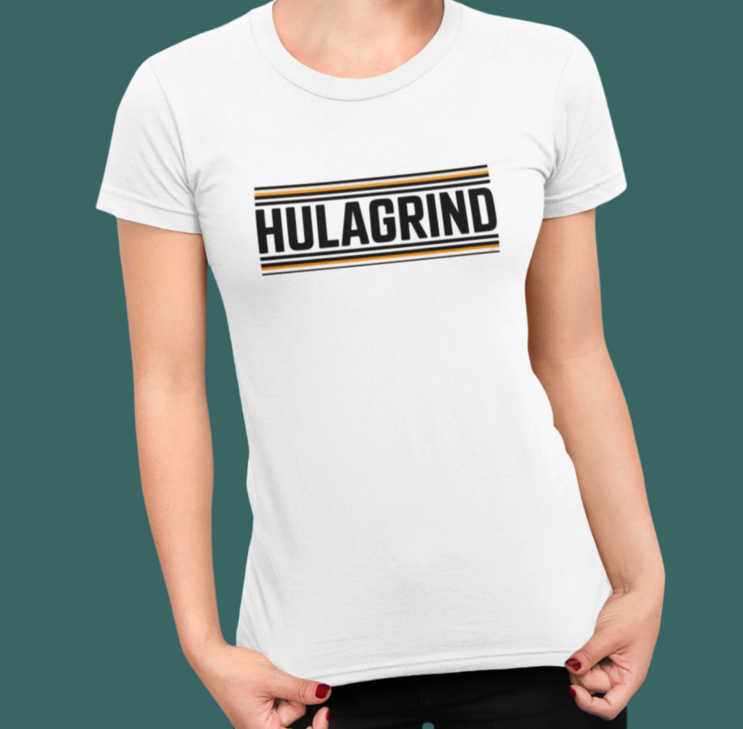 Hulagrind Striped Logo Tee