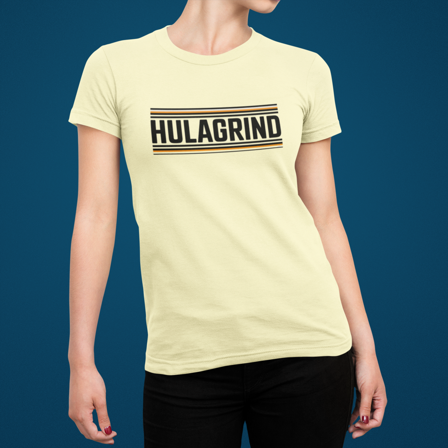 Hulagrind Striped Logo Tee