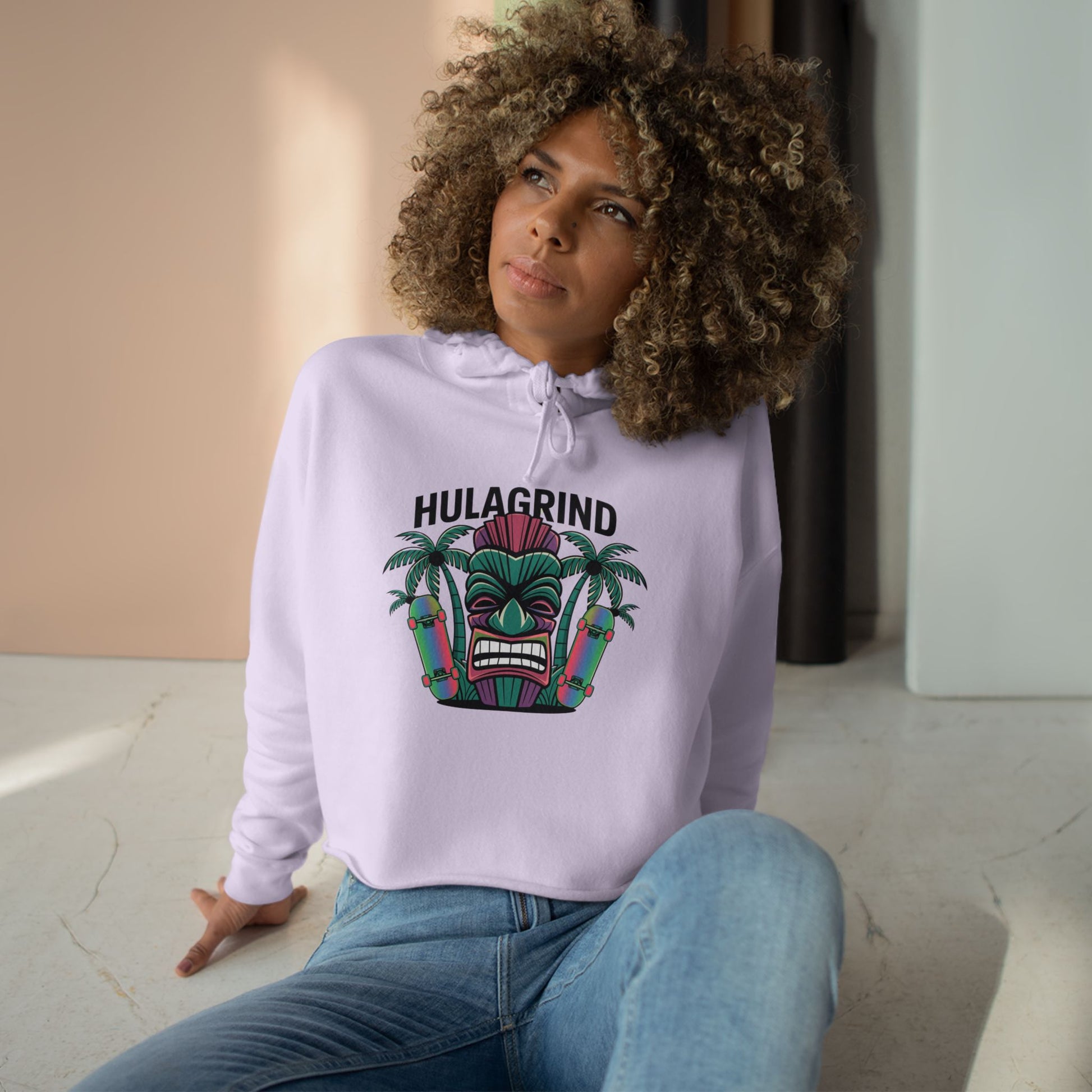 Hula wear, cropped hoodie, hawaiian