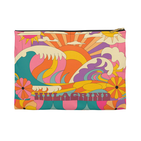 Vibrant 60's Beach-Themed Accessory Pouch - Perfect for Travelers and Summer Lovers