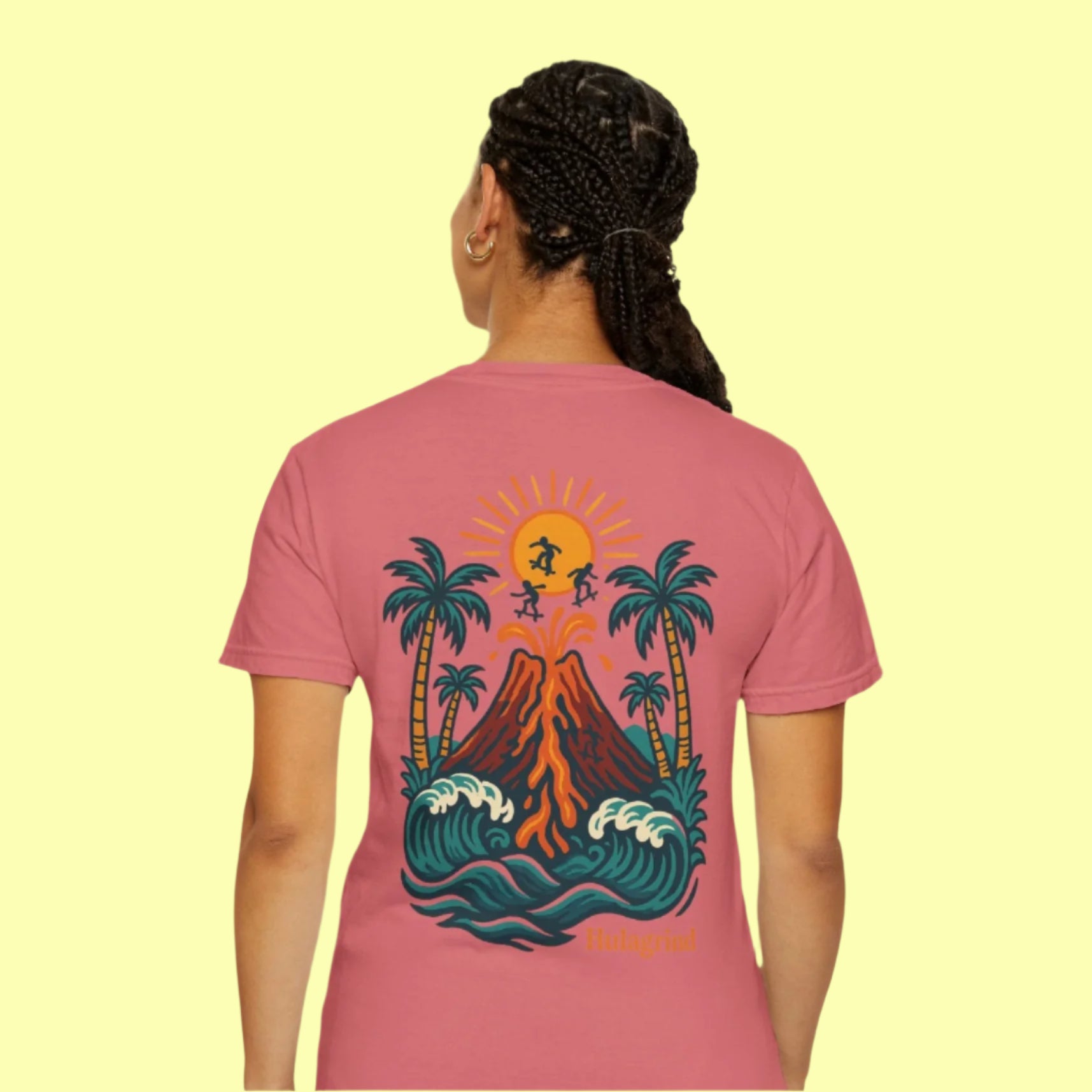 women's skate clothes, womens skateboard tees, Hawaiian skate shirt, Women's Skate Brand, surf skate tee