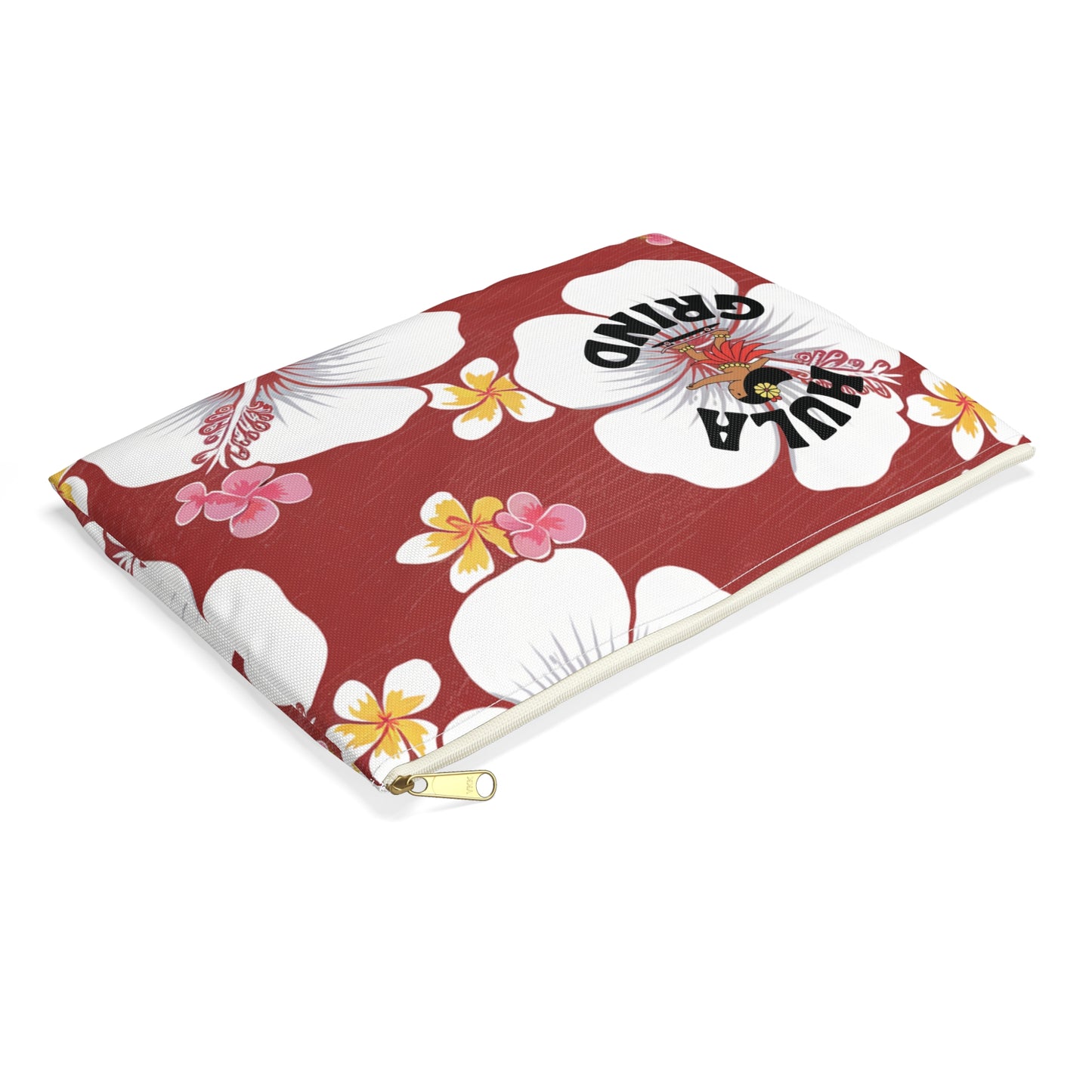 Hula Grind Floral Accessory Pouch | Tropical Hibiscus Design | Perfect for Beach Days & Travel